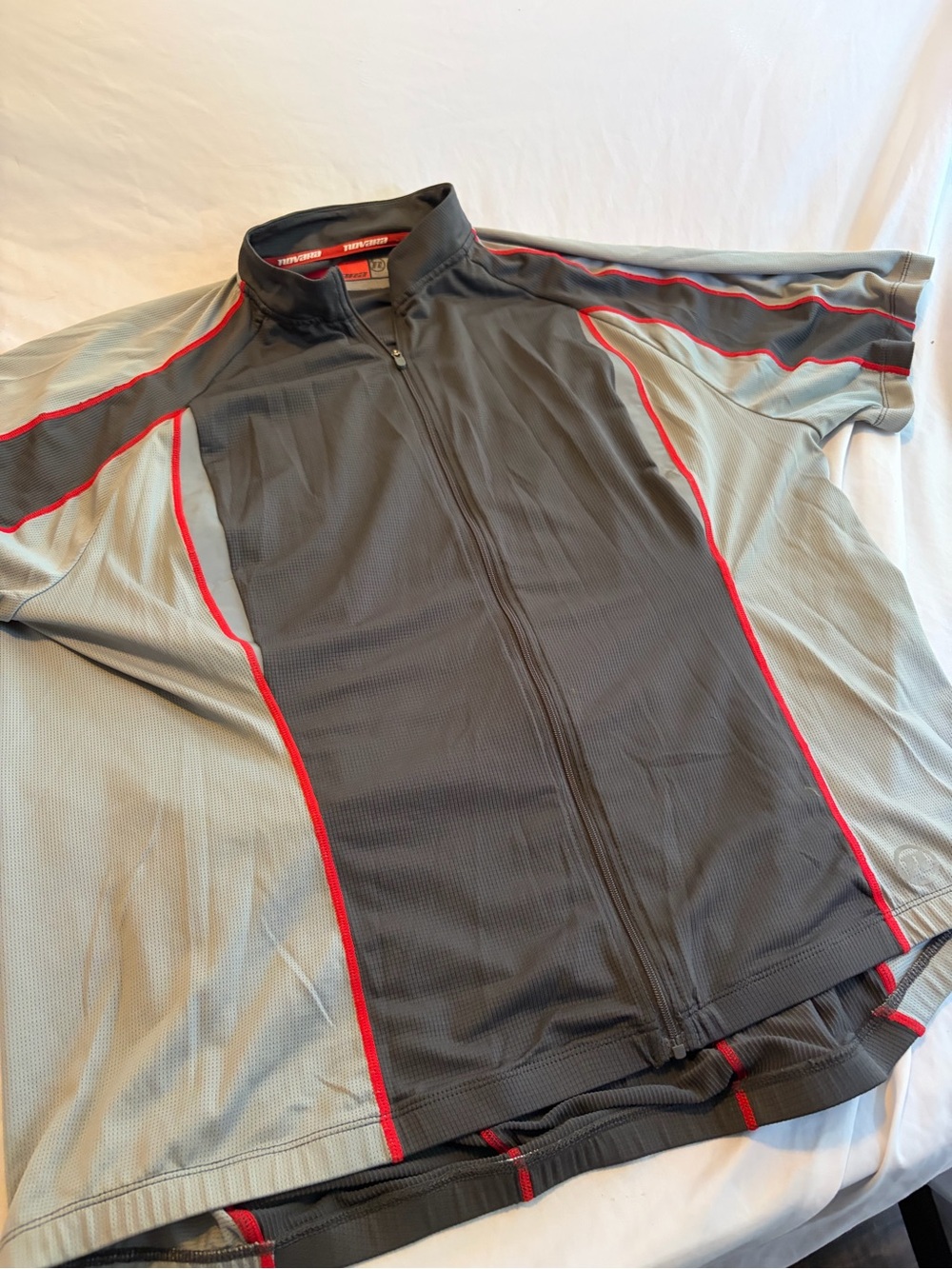Novara Gray Performance Jacket with Red Piping Size XXL